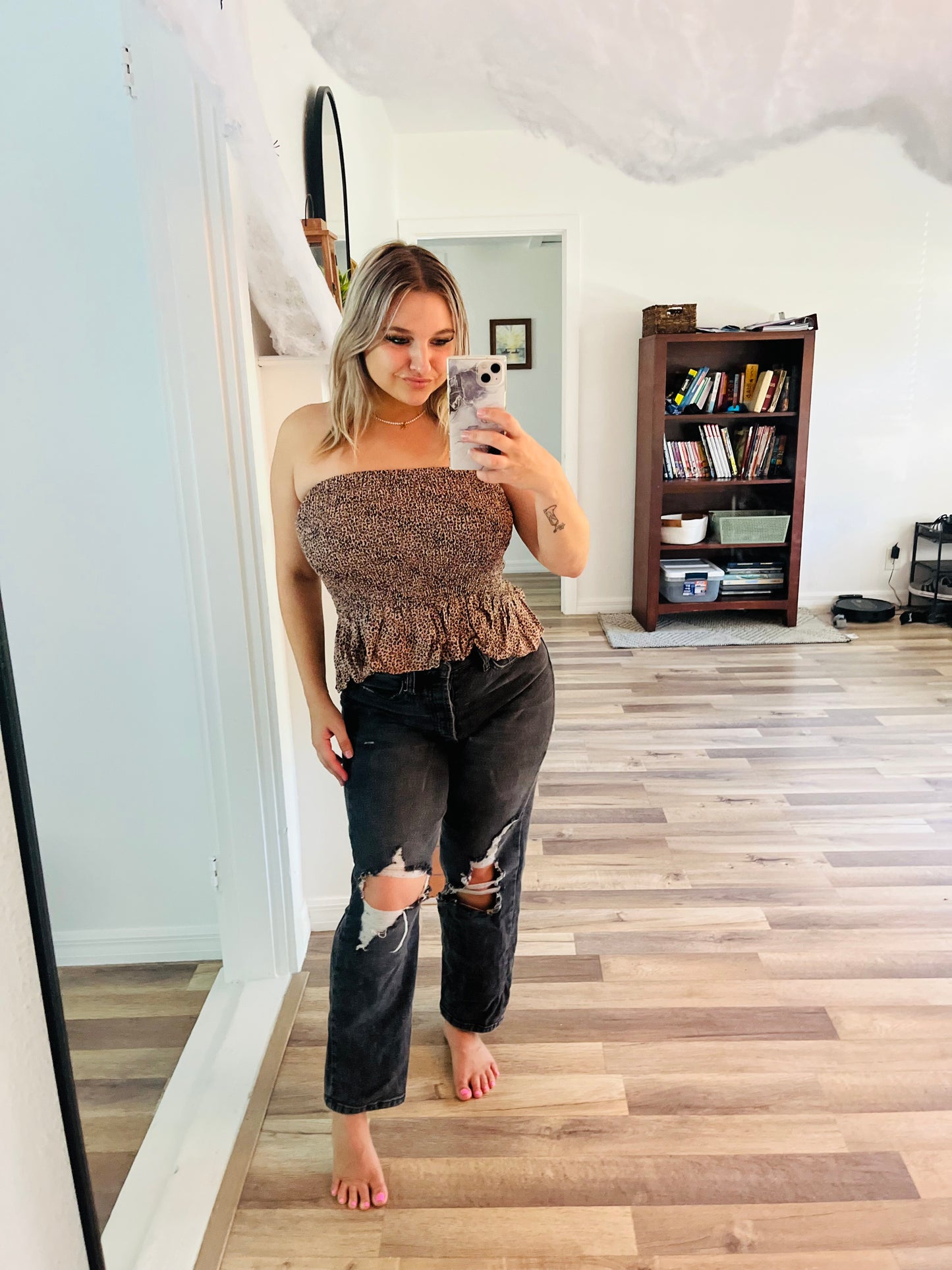Cheetah print tube top