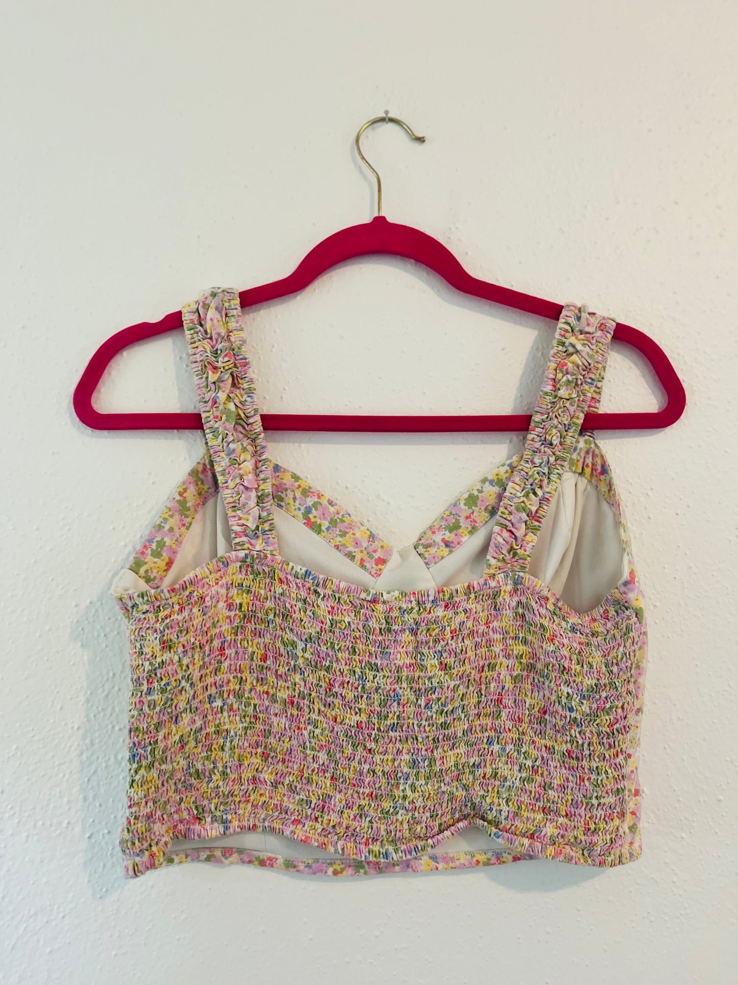 Just the girl floral crop tank top
