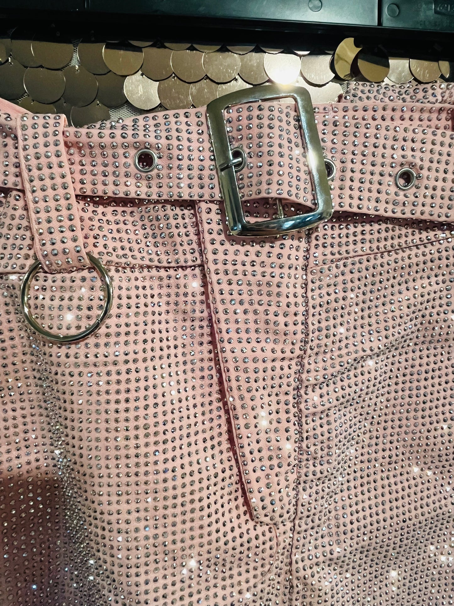 Pink sequin skirt