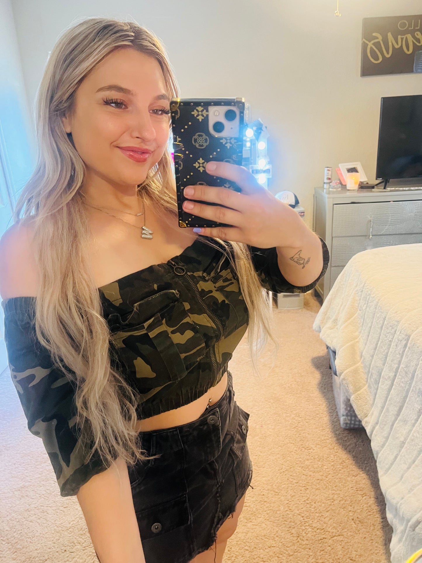 Army crop top