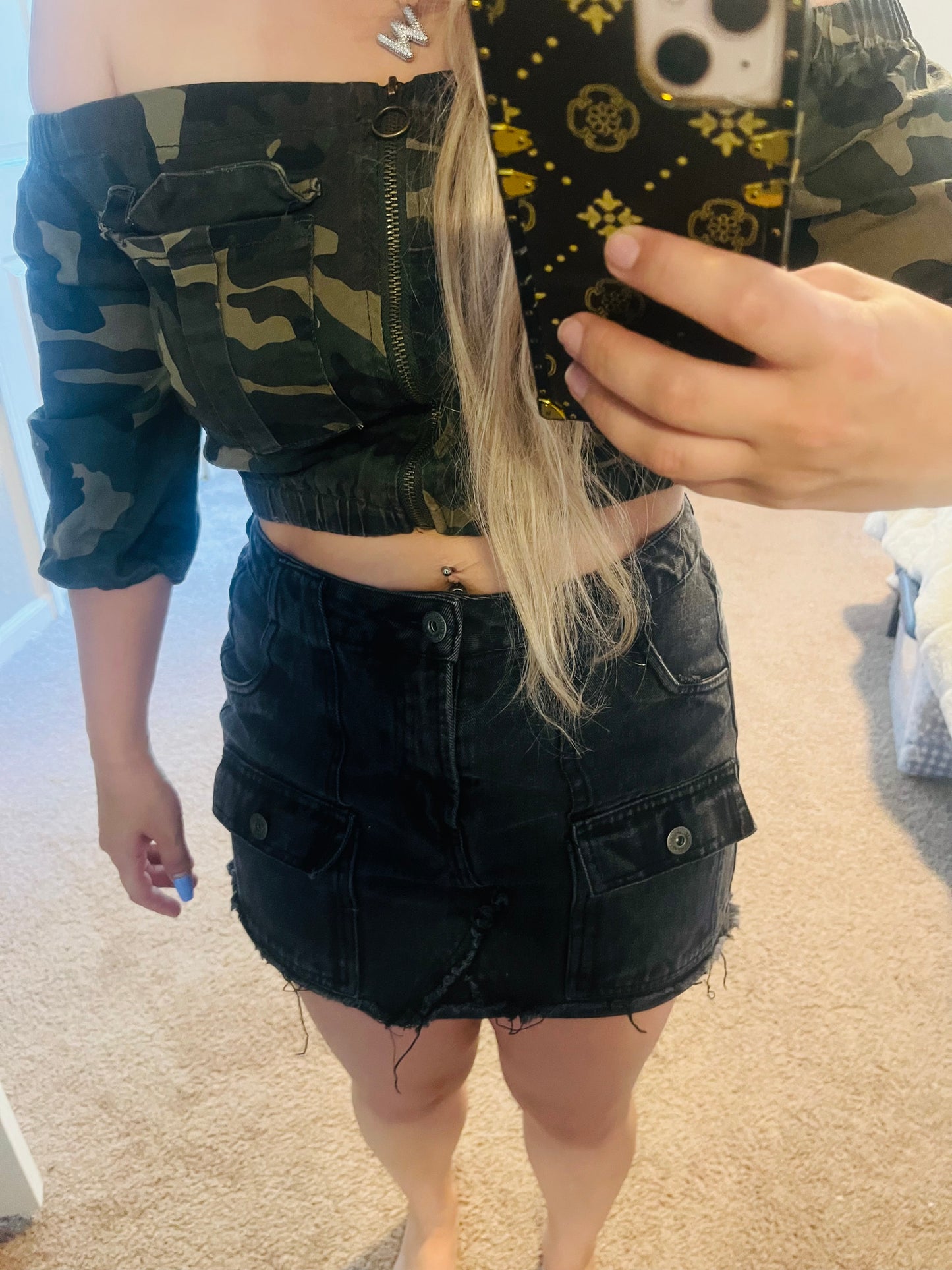 High way denim skirt