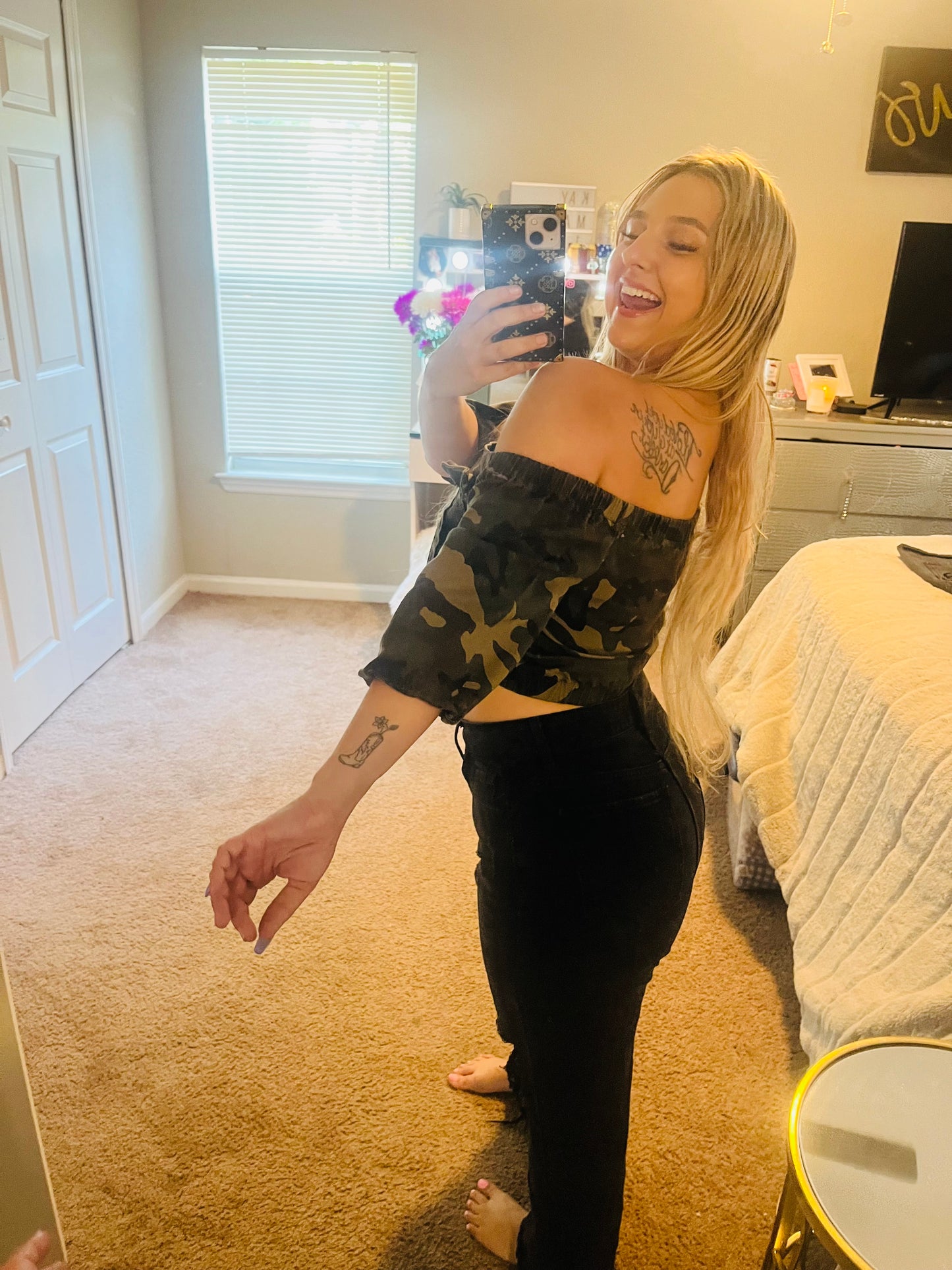 Army crop top