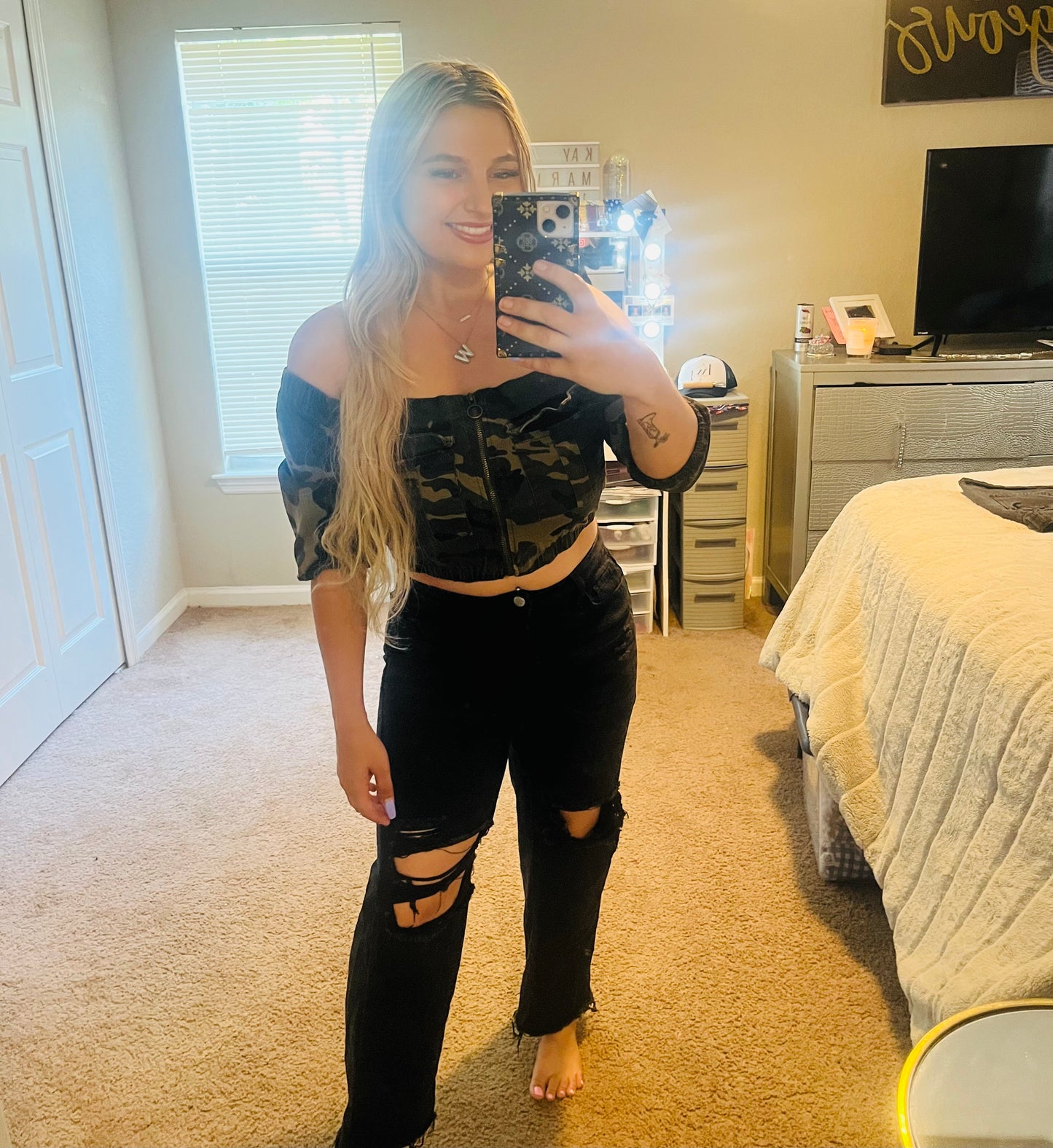 Army crop top