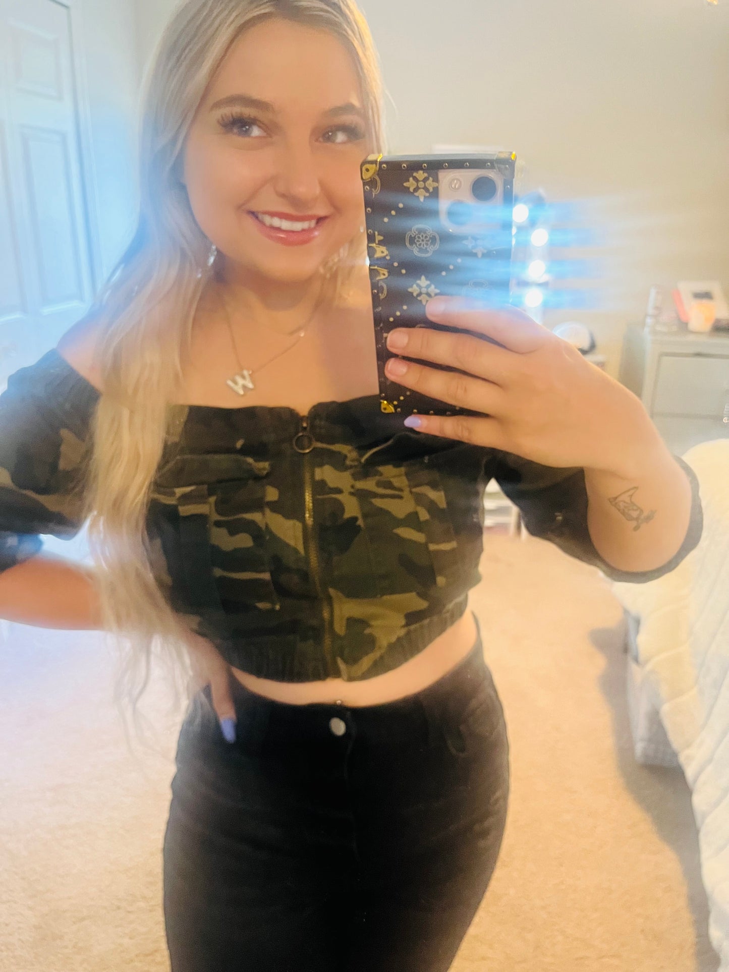 Army crop top