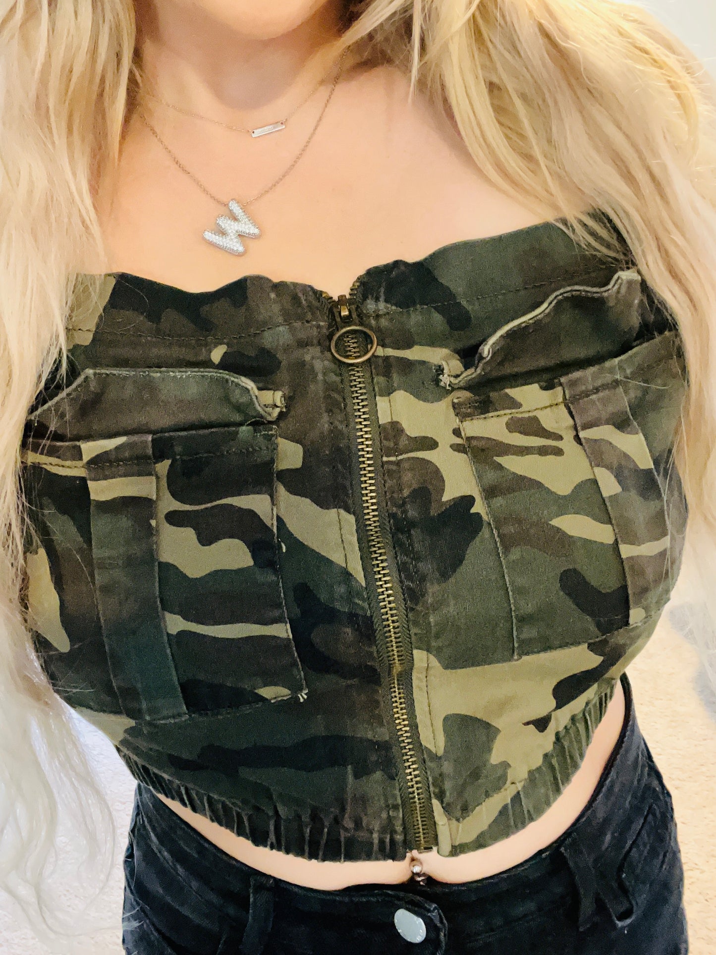 Army crop top