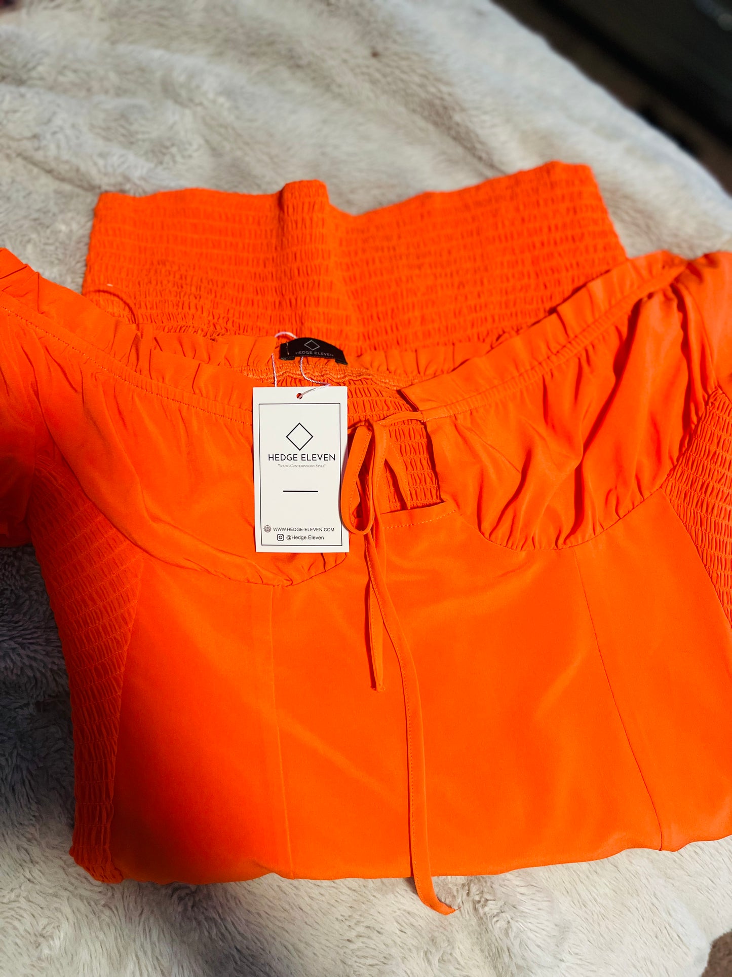 Orange Off-Shoulder Dress