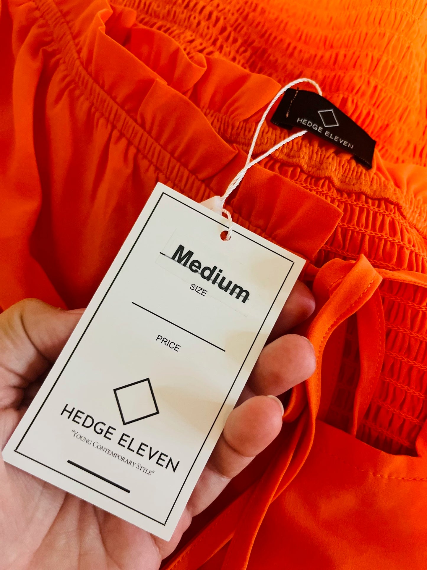 Orange Off-Shoulder Dress
