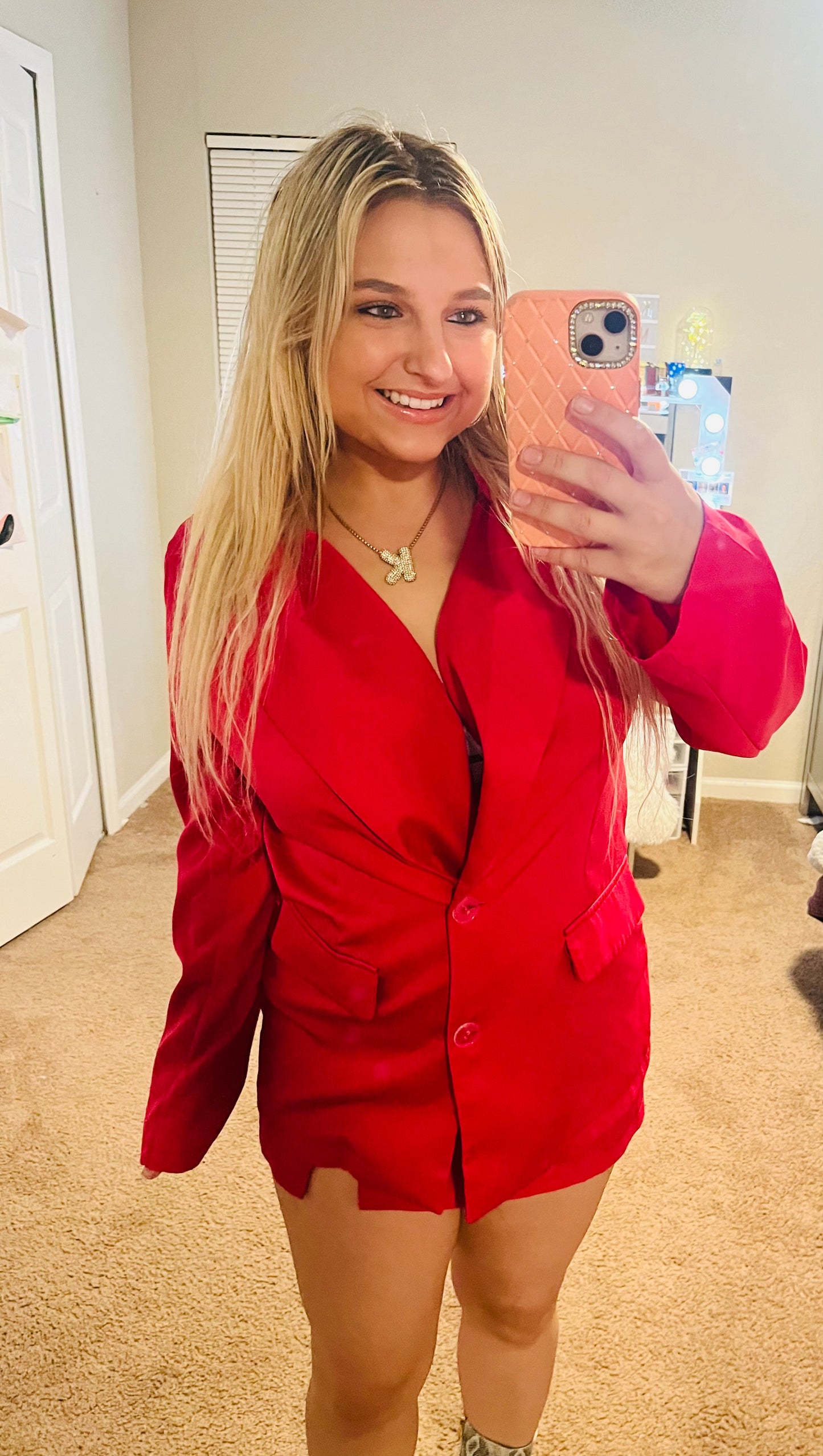 Shein pink business suit