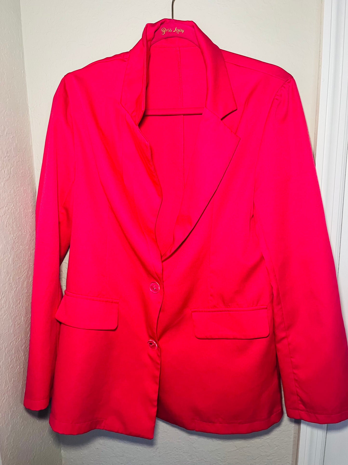 Shein pink business suit