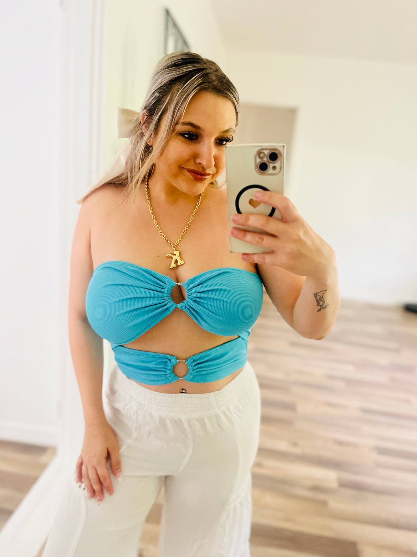 Shein blue tube top
