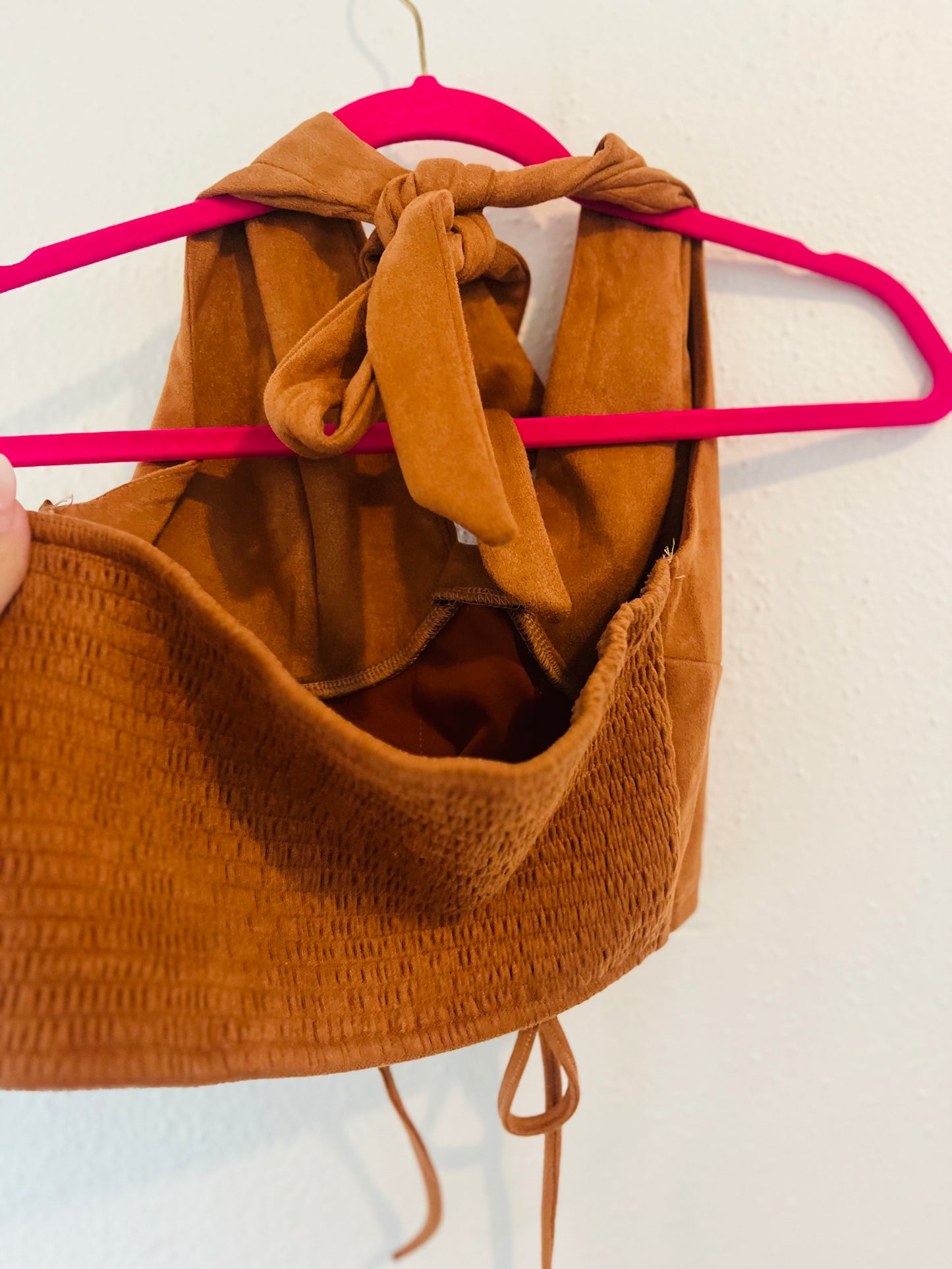 Suede halter top