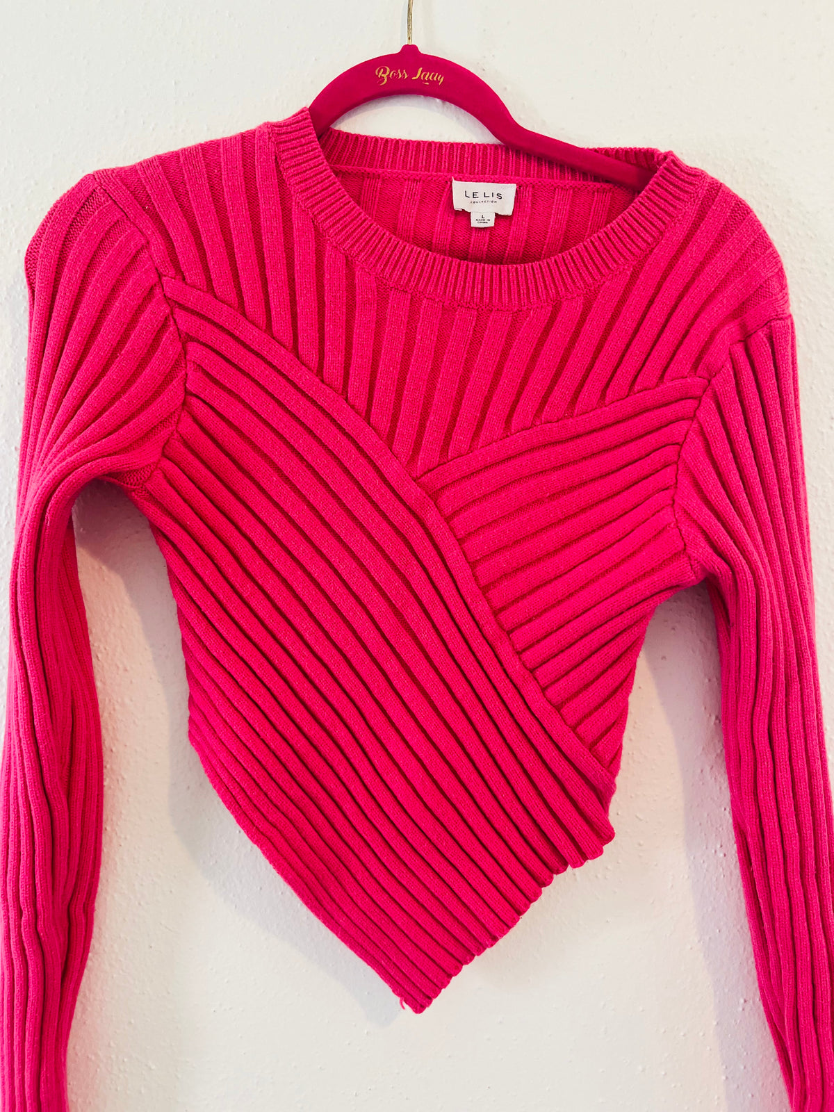 Lelis pink cropped sweater