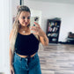 Arie black tank top