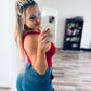 Colsie red body suit