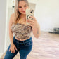 Camo crop tube top