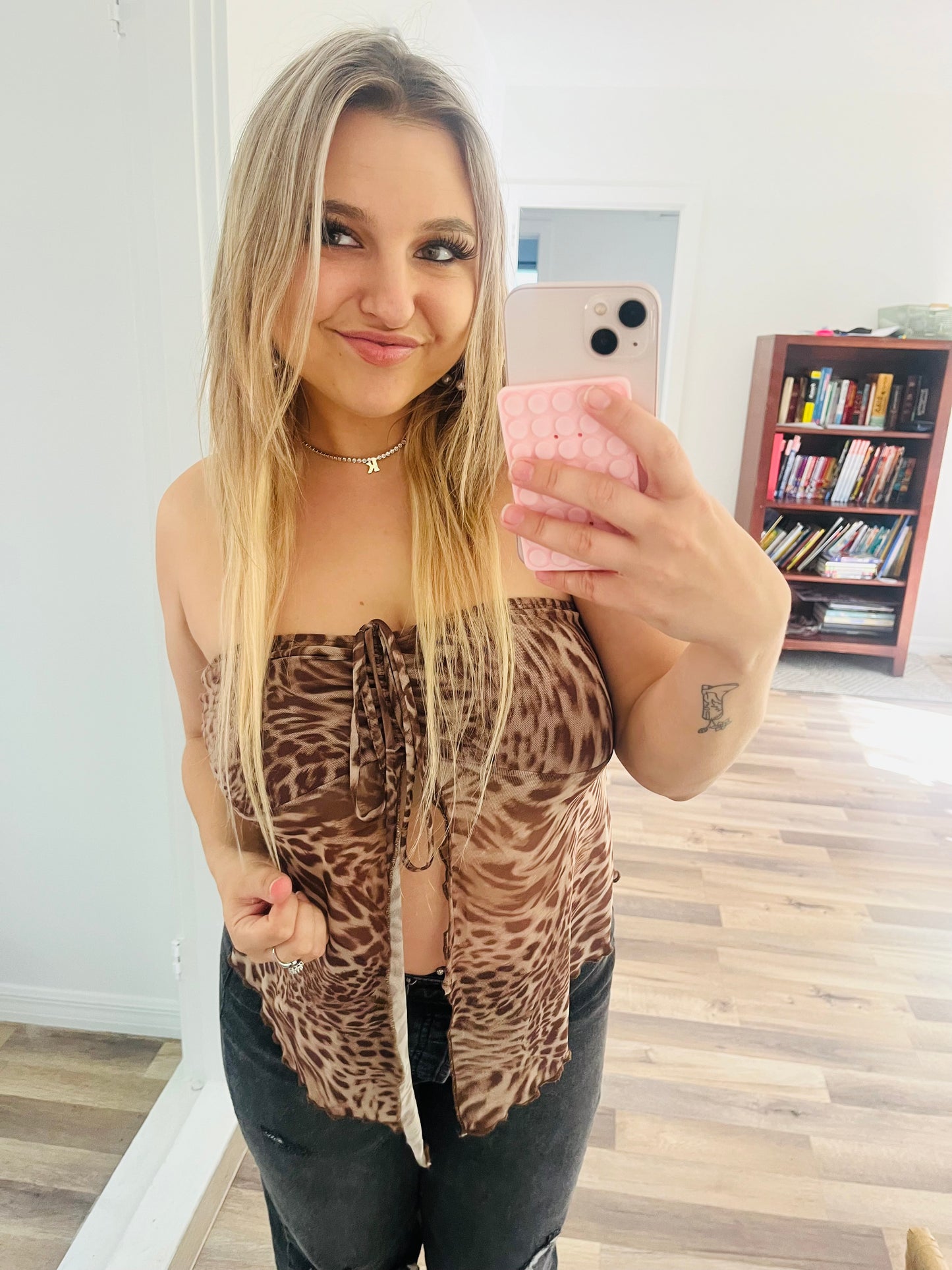 Cheetah print tube top