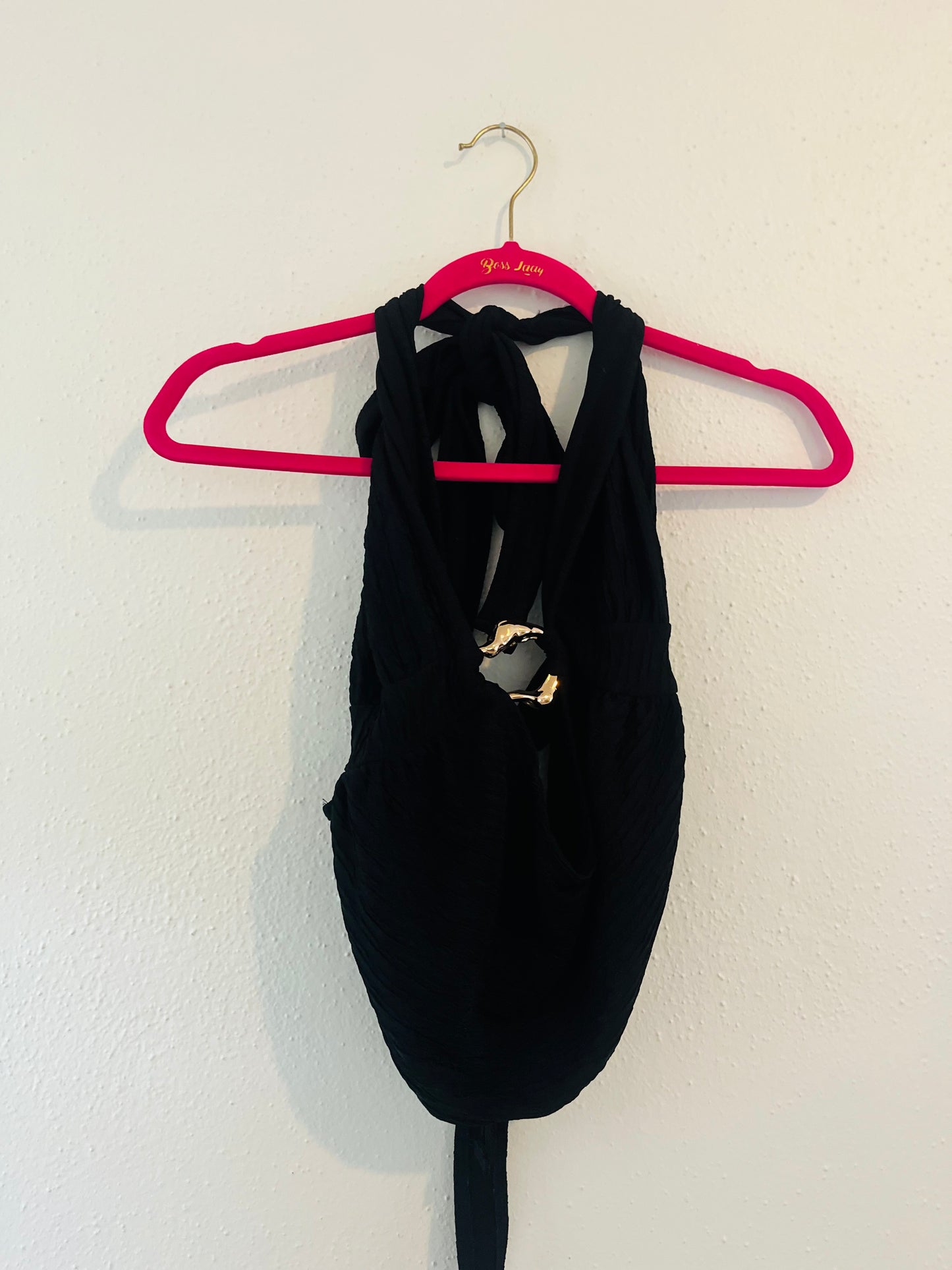 Black halter tank top