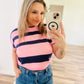 Sweater cropped short sleeve top