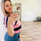Sweater cropped short sleeve top