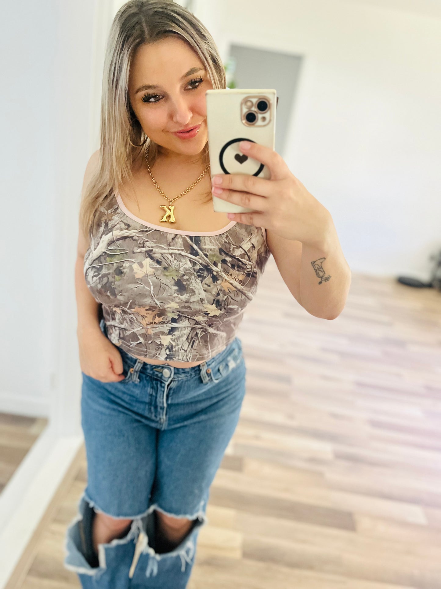 Shein camo tank top