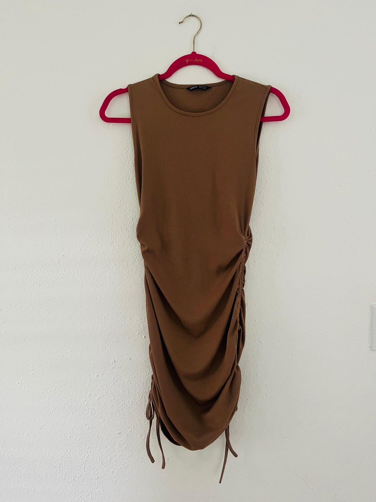 Shein tan mini dress