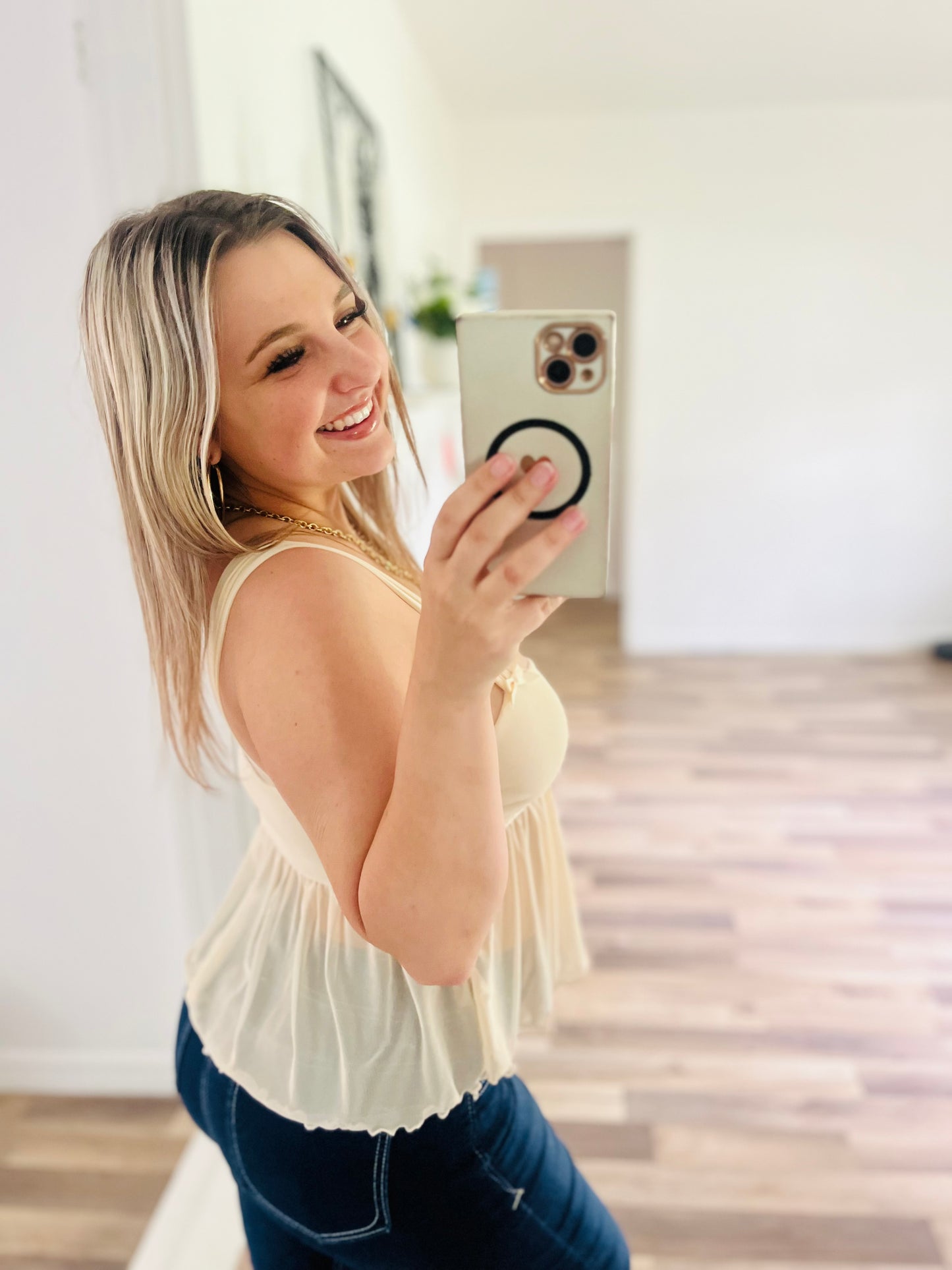 Derek heart sheer tank top