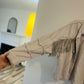 Fringe denim white jacket