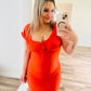 Orange Off-Shoulder Dress