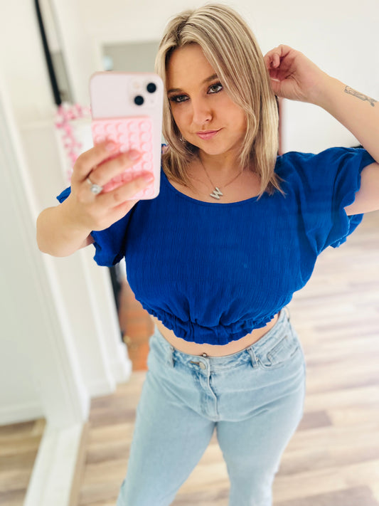 Free people blue crop top