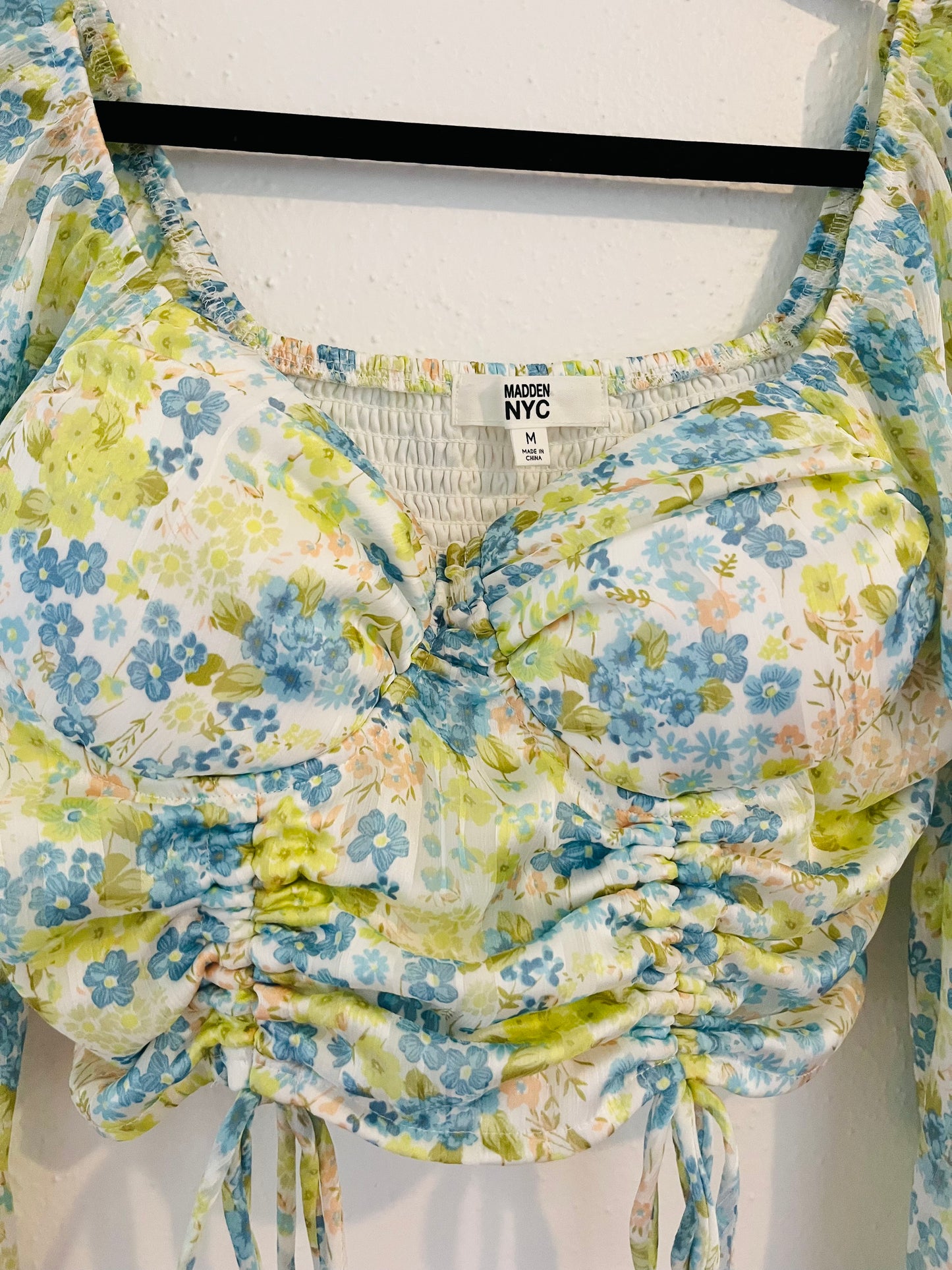 Floral long sleeve crop top
