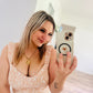 Beige floral crop tank top