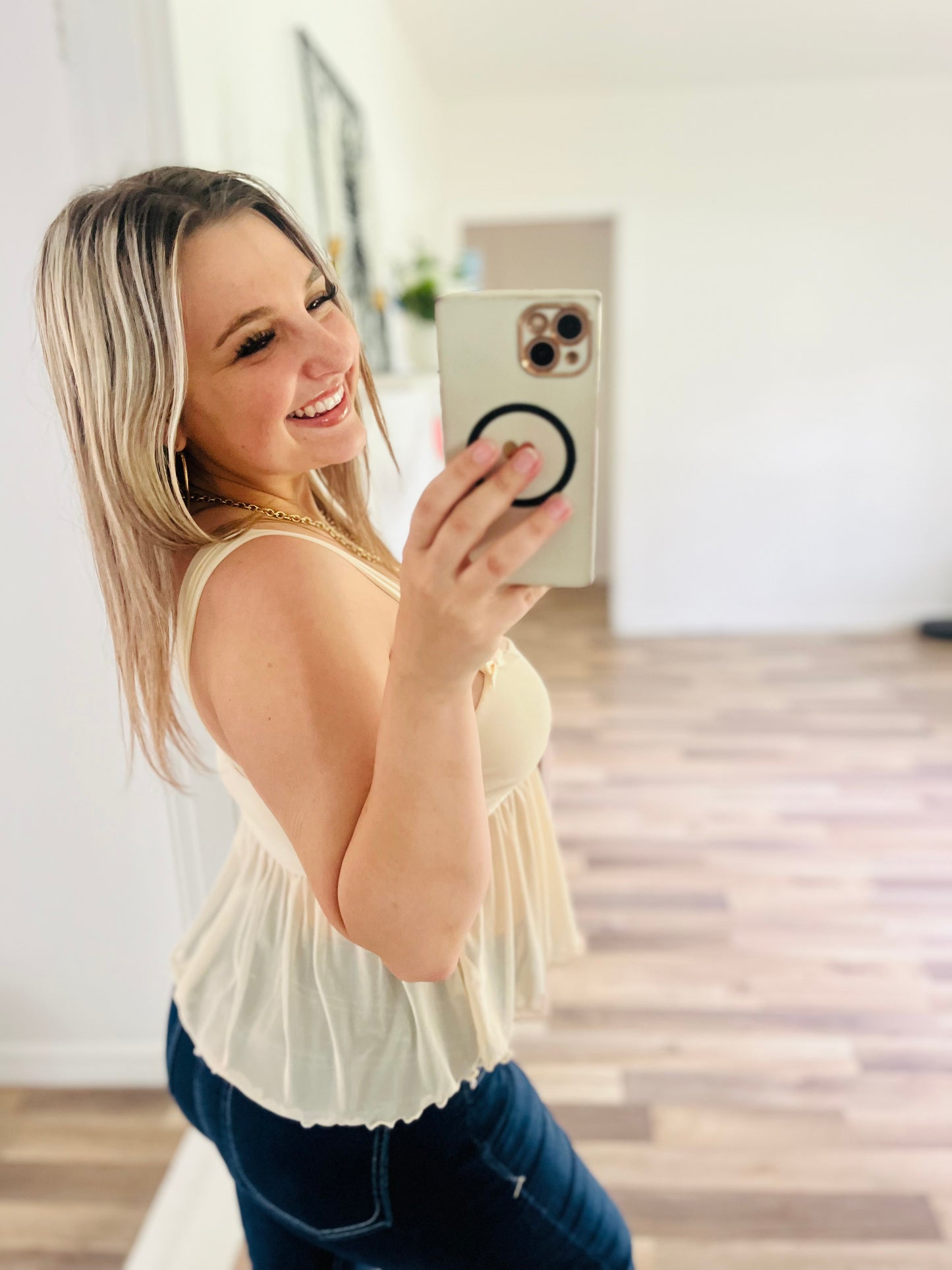 Derek heart sheer tank top