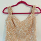 Beige floral crop tank top