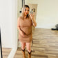 Shein tan mini dress