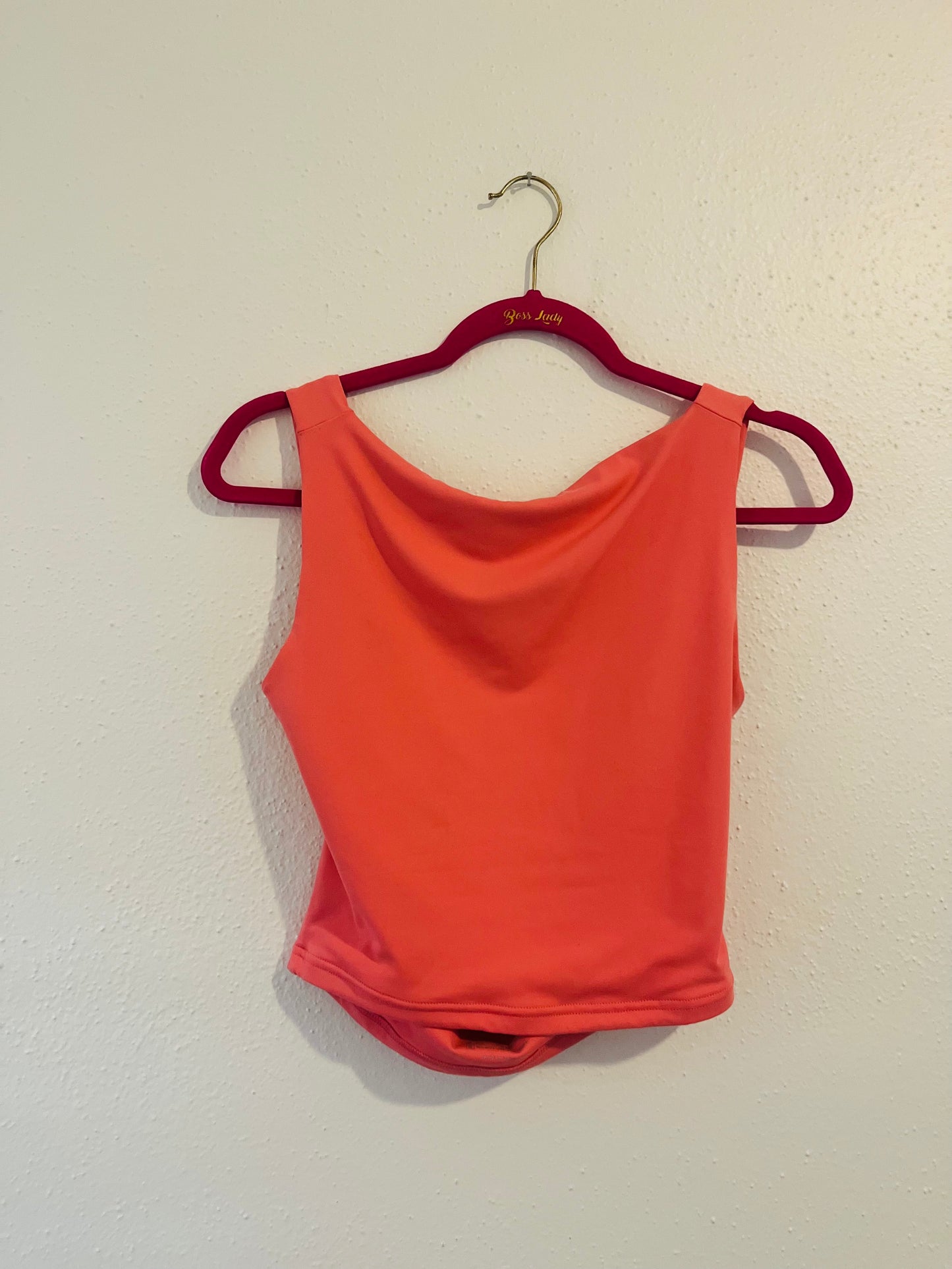 Pink backless tank top