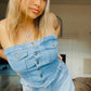 Denim tube top
