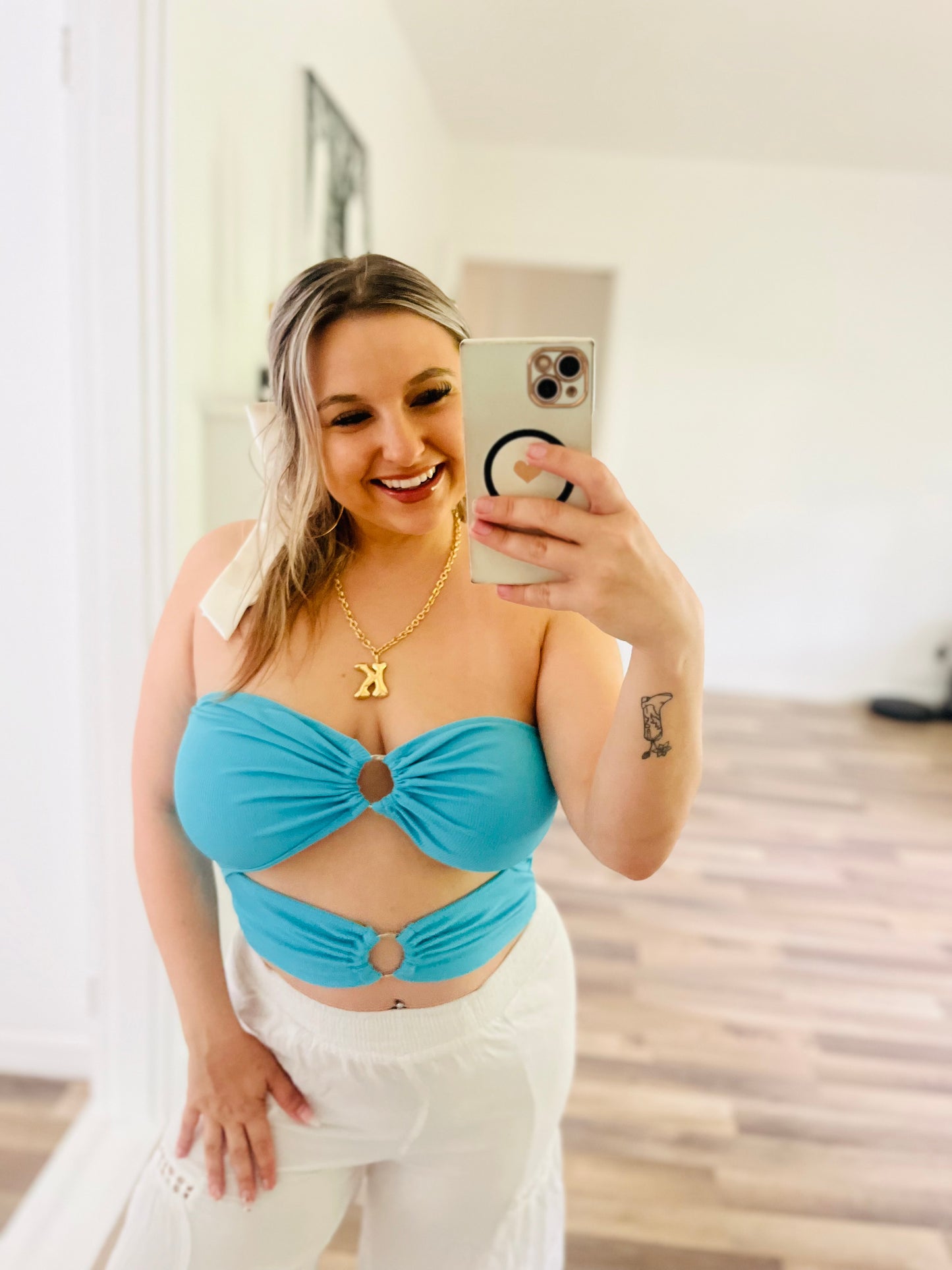 Shein blue tube top