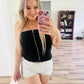 Denim zipper crop top