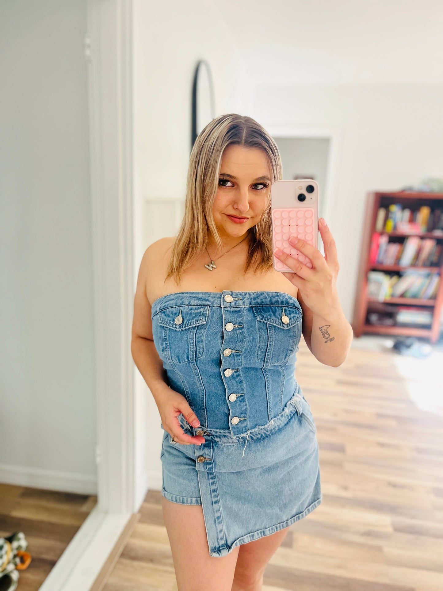 Denim tube top