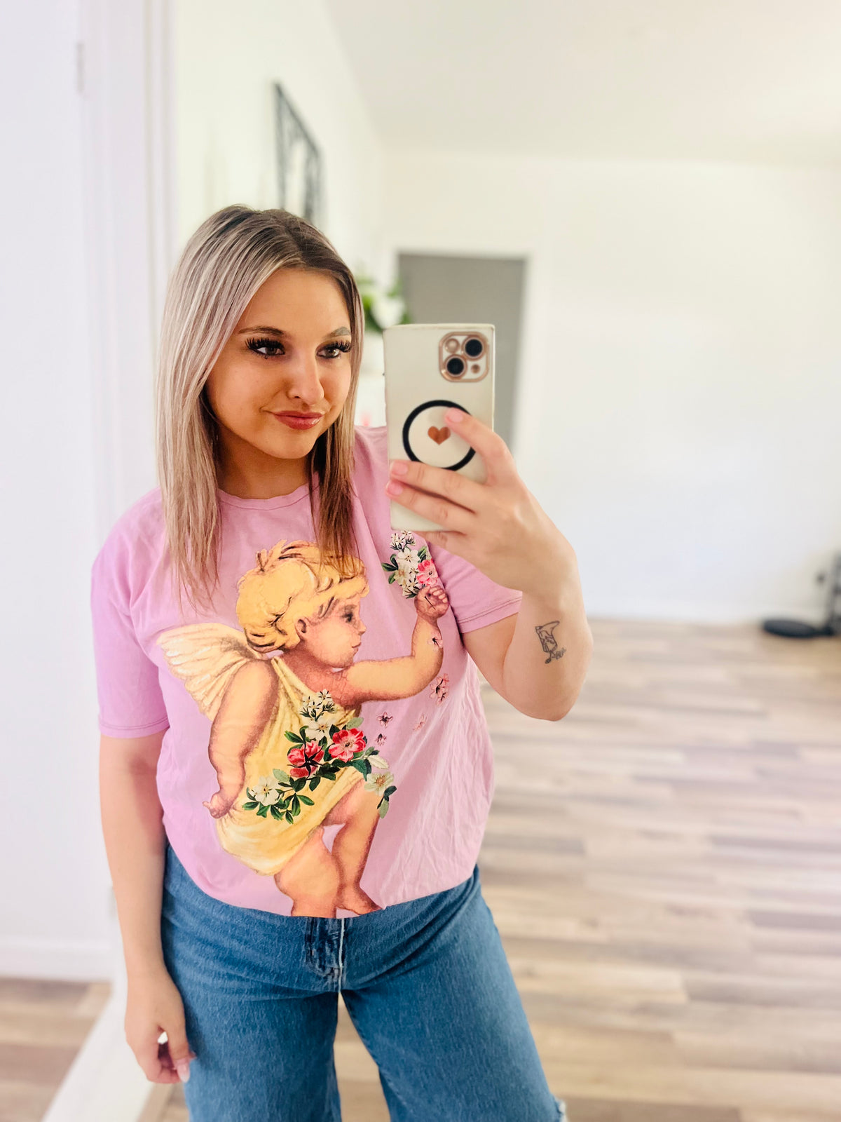Zara graphic angel tee