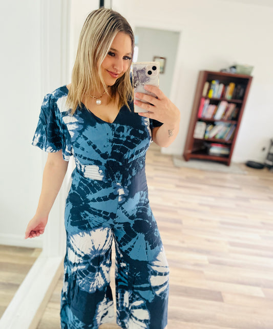 My street tie dye jumpsuit