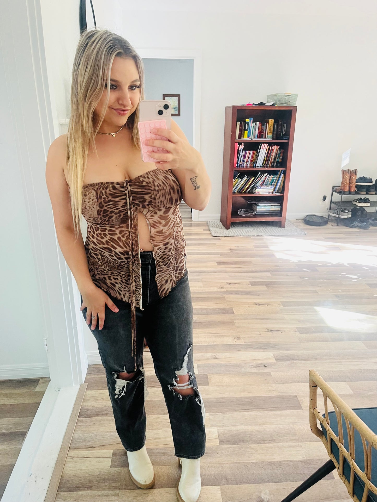 Cheetah print tube top