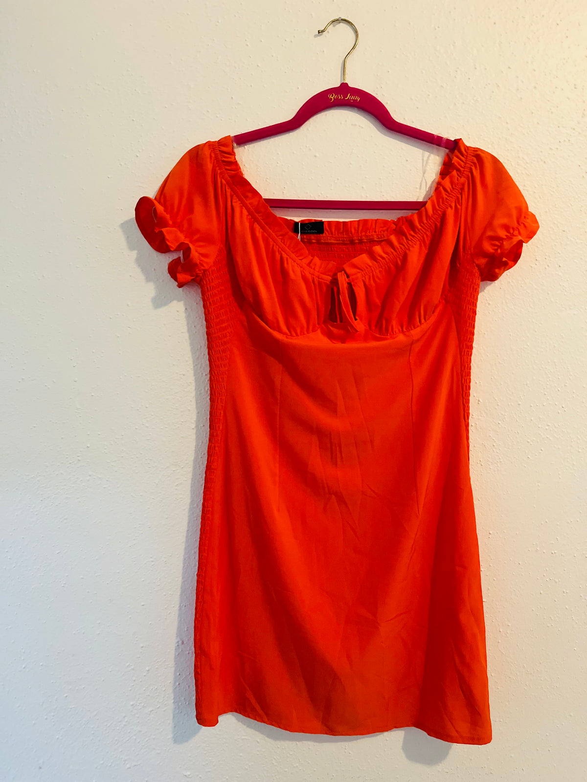 Orange Off-Shoulder Dress
