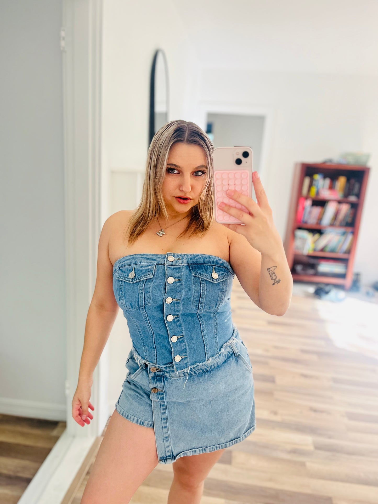 Denim tube top