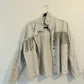 Fringe denim white jacket