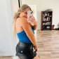 Live in the moment blue tube top