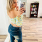 Floral long sleeve crop top