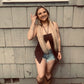 J for justify brown halter top