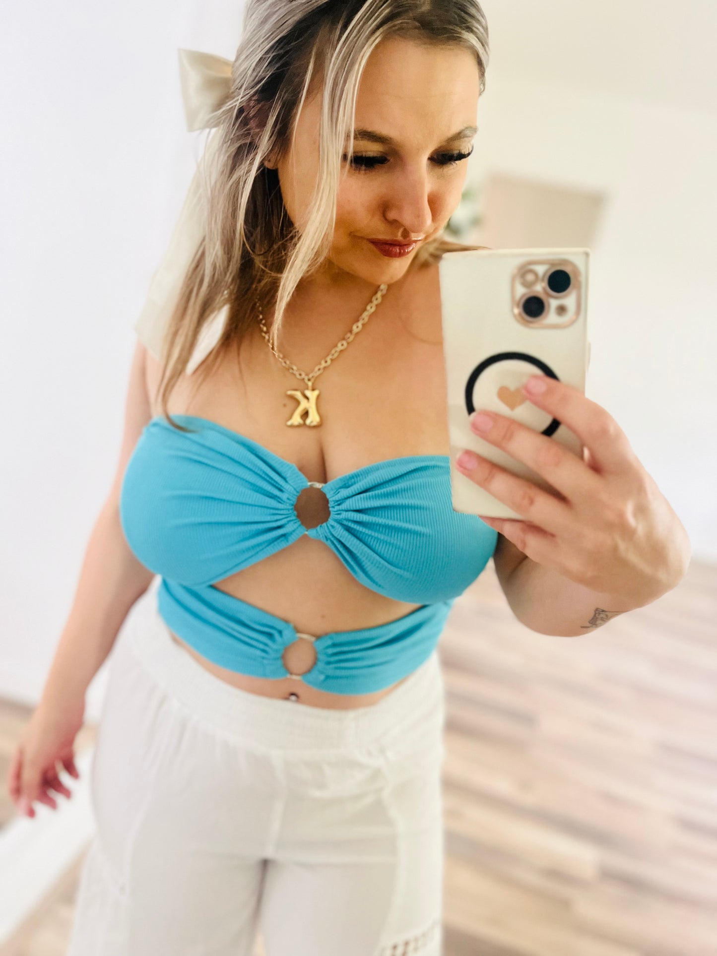 Shein blue tube top