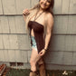 J for justify brown halter top